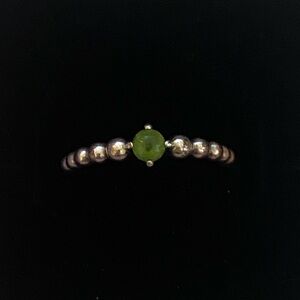 Pandora Spring green ring, beaded, green topaz